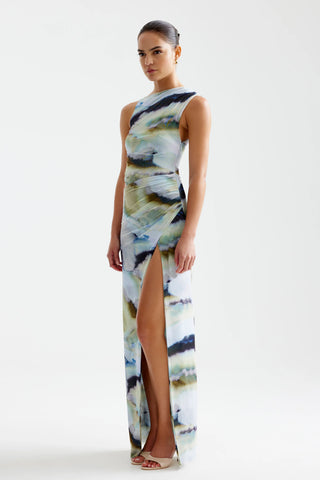 Lexi Fiora Dress - Blue Mineral Print
