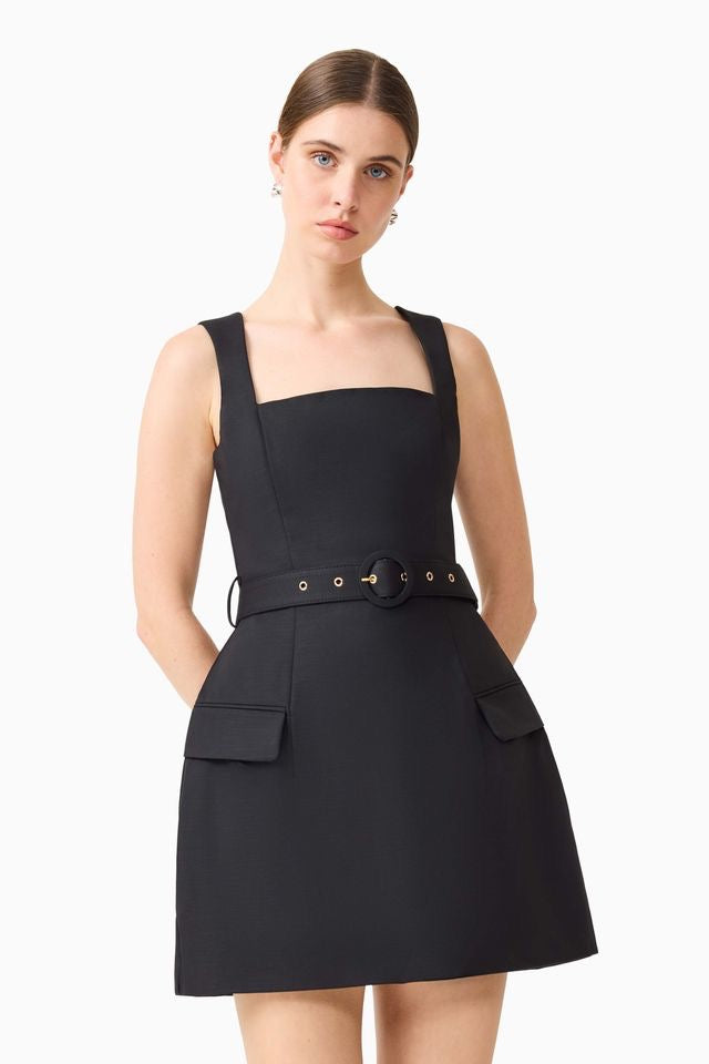 Elliatt Nydia Square Neck Mini Dress - Black