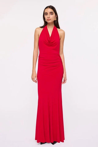 Suboo Ruby Halter Maxi Dress - Cherry Red