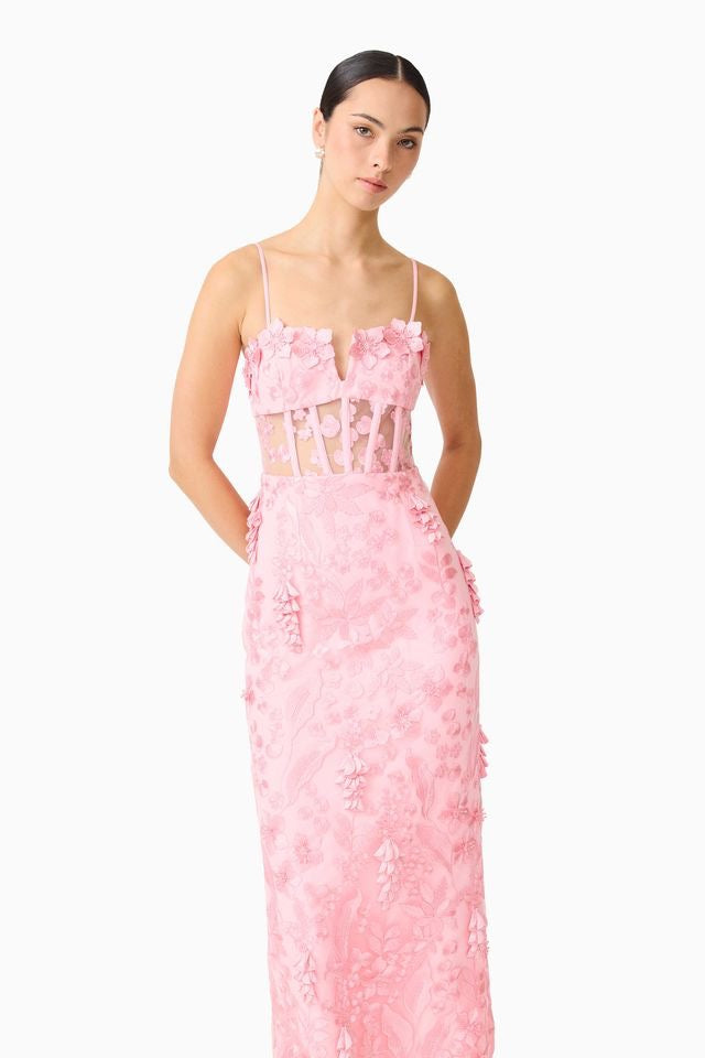Elliatt Monique Strapless Midi Dress - Pink