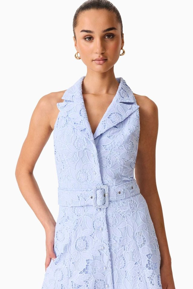 Elliatt Lacy Collared Maxi Dress - Powder Blue
