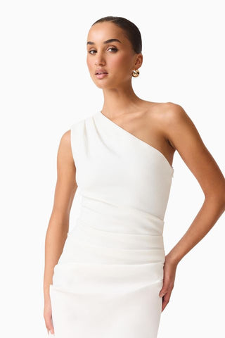 Elliatt Skye One Shoulder Gown - White