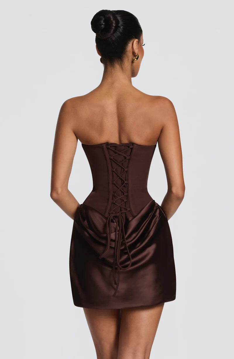 Babyboo Maggie Mini Dress - Plum Brown