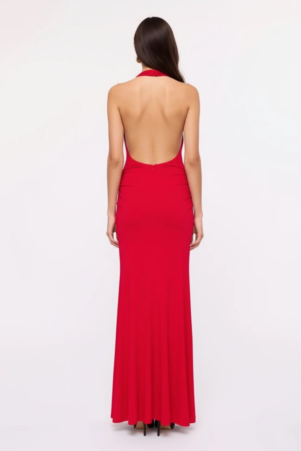 Suboo Ruby Halter Maxi Dress - Cherry Red