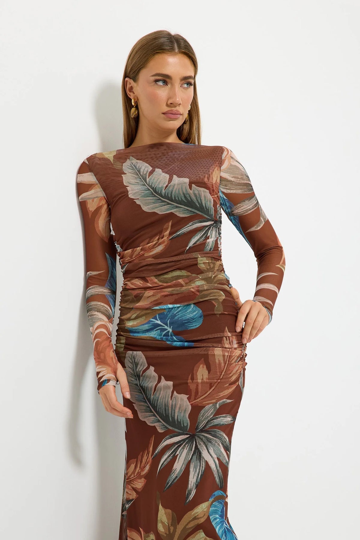 Pasduchas Lyndsey Sleeve Maxi - Choc Palm