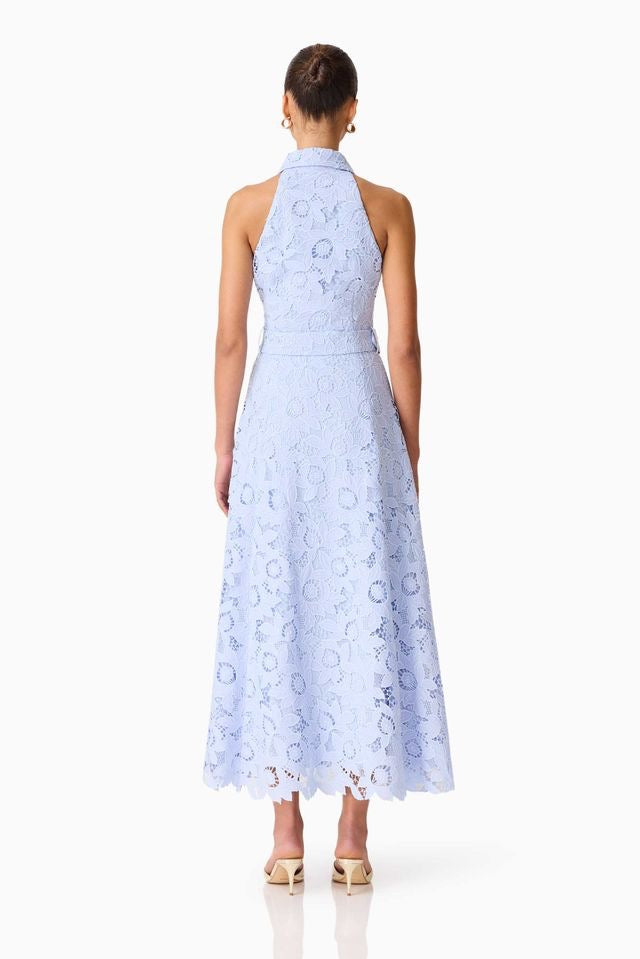 Elliatt Lacy Collared Maxi Dress - Powder Blue