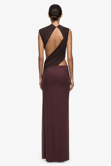 Bec & Bridge Conni Twist Maxi Dress - Aubergine/Dark Choc