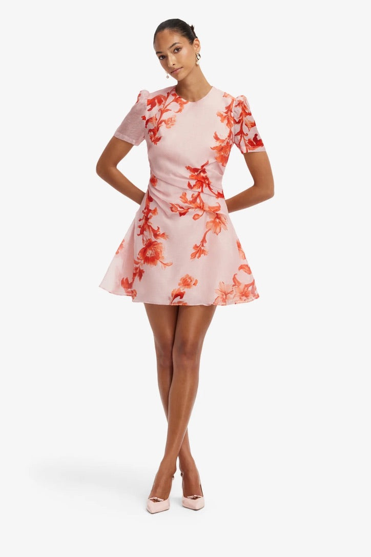 Leo Lin Elyse Short Sleeve Mini Dress - Magnolia Print