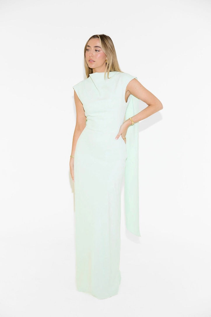 odd muse green dress Odd Muse The Ultimate Muse Drape Back Maxi Dress - Mint