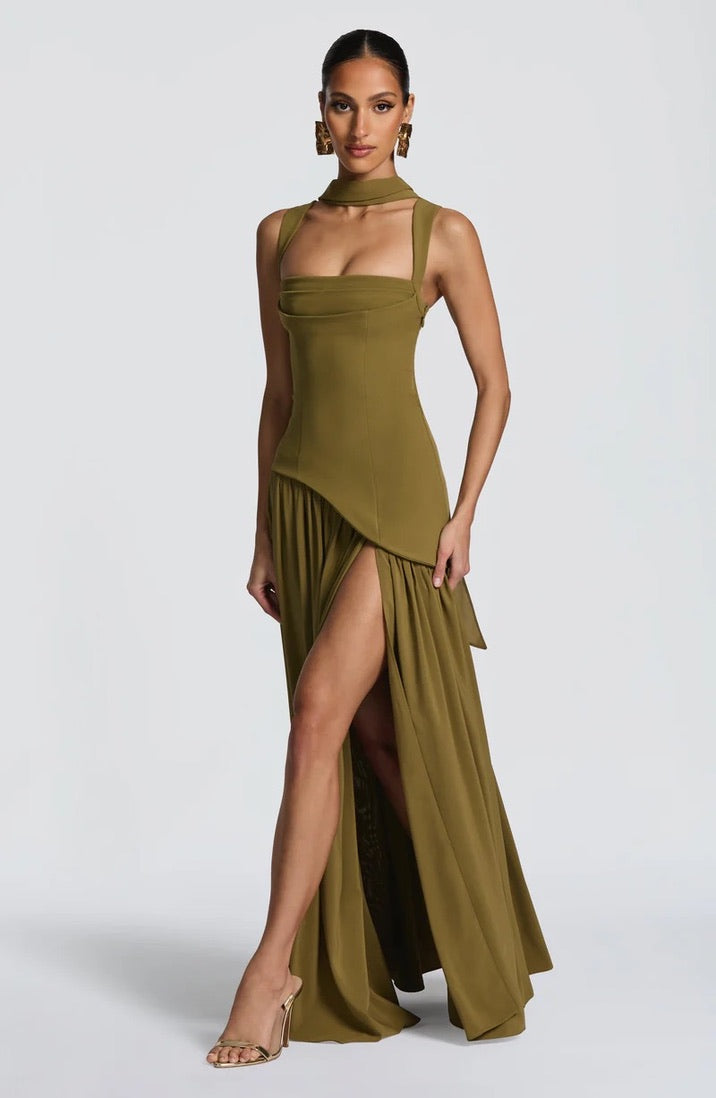 Babyboo Talulah Maxi Dress - Deep Olive