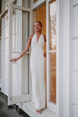 Odd Muse The Ultimate Muse Tie Neck Maxi Dress - Butter Cream