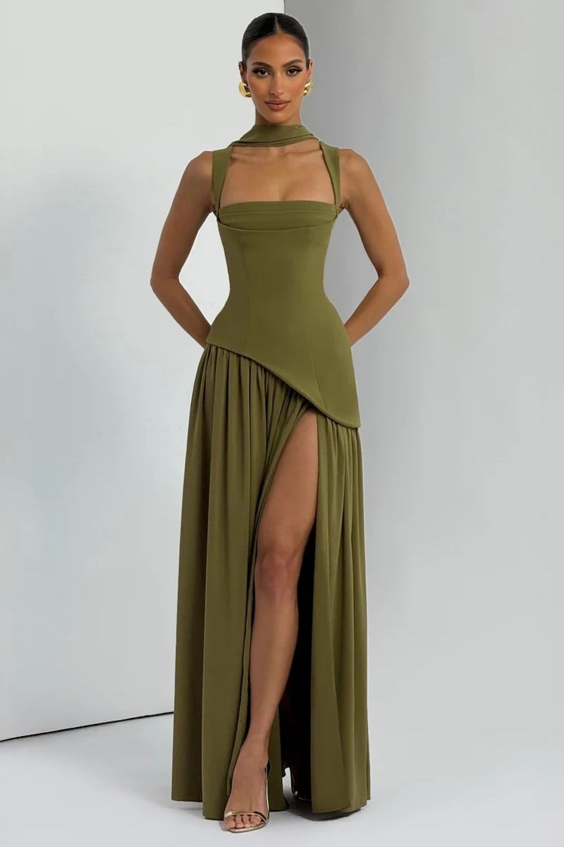 Babyboo Talulah Maxi Dress - Deep Olive