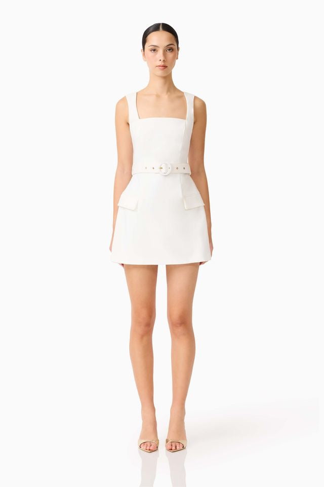 Elliatt Nydia Square Neck Mini Dress - White