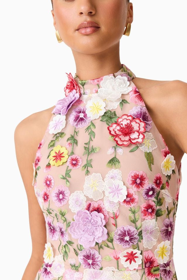 Elliatt Neve Mini Dress - Nude Multi Floral