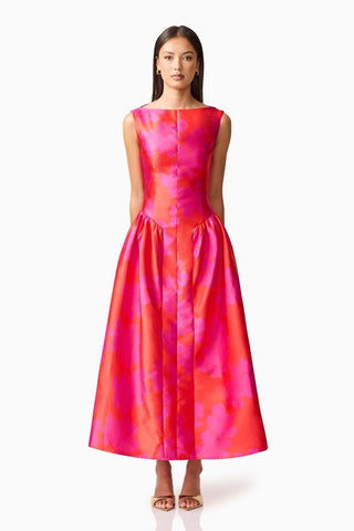 Elliatt Eloise Midi Dress - Red Fuchsia