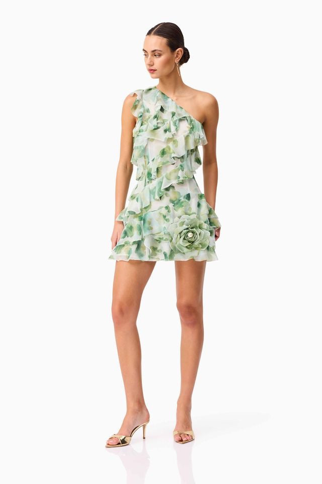 Elliatt Solene Mini Dress - Green Floral