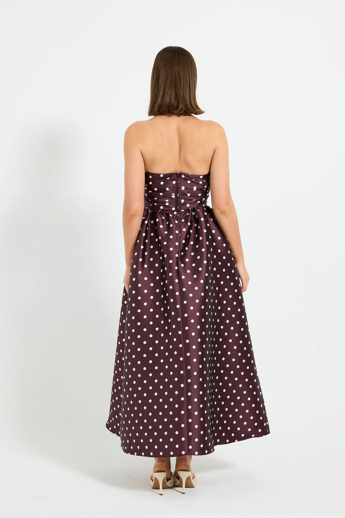 Pasduchas Alistair Strapless Midi Dress - Blackberry Spot