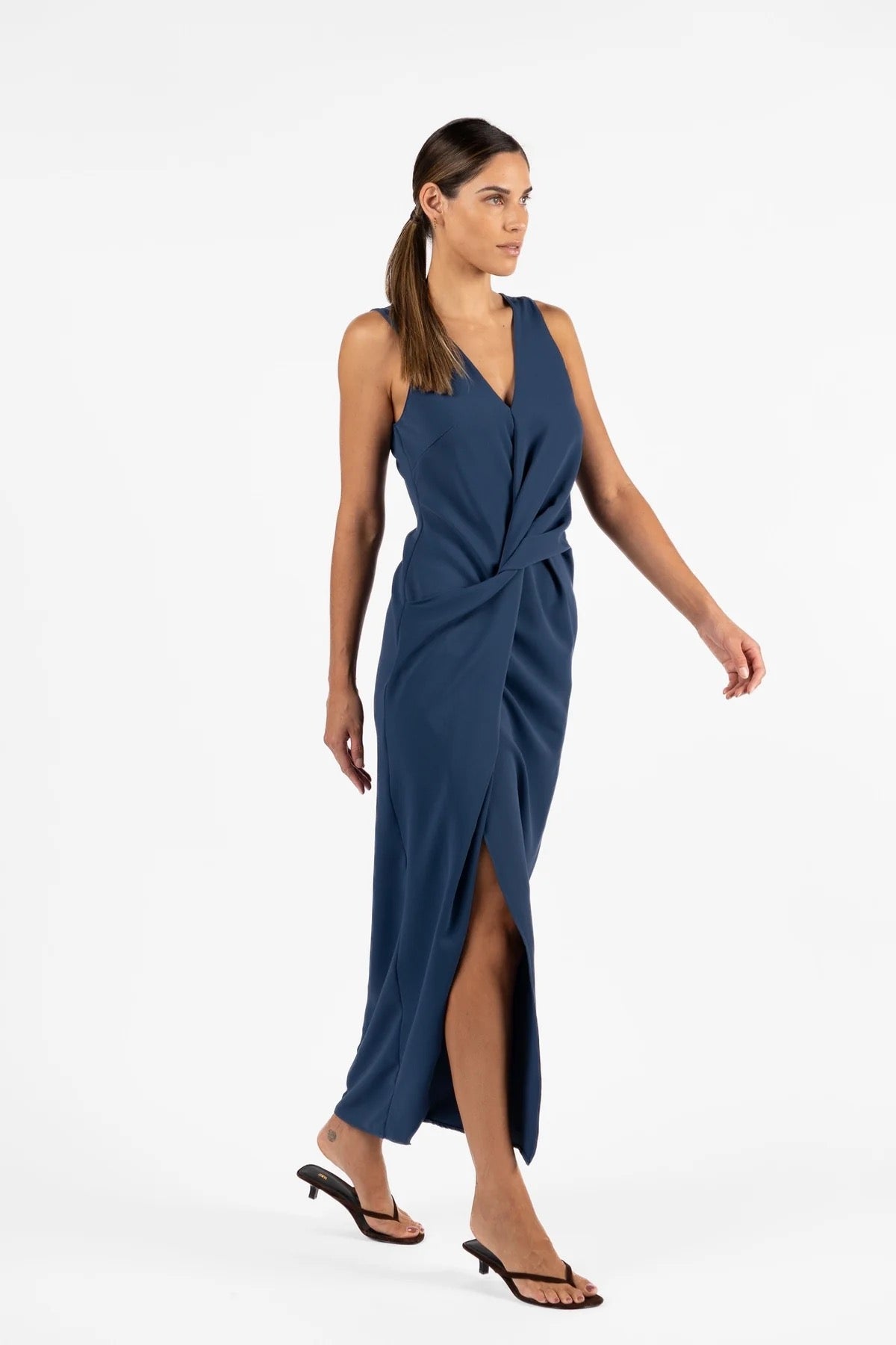 One Fell Swoop Rendez-vous Twist Maxi Dress - Storm Crepe