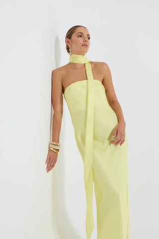 Pasduchas Quin Strapless Maxi Dress - Lemon