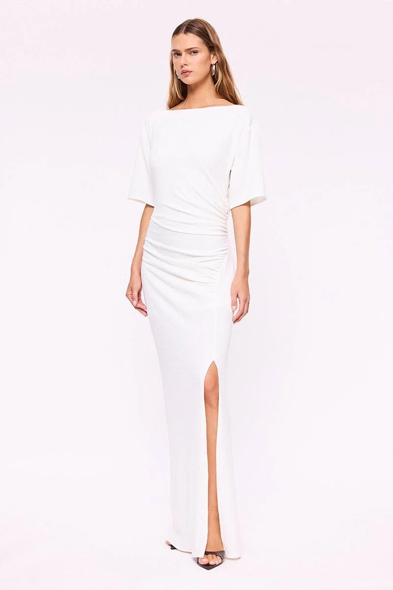 Suboo Kristen Ruched Maxi Dress - White