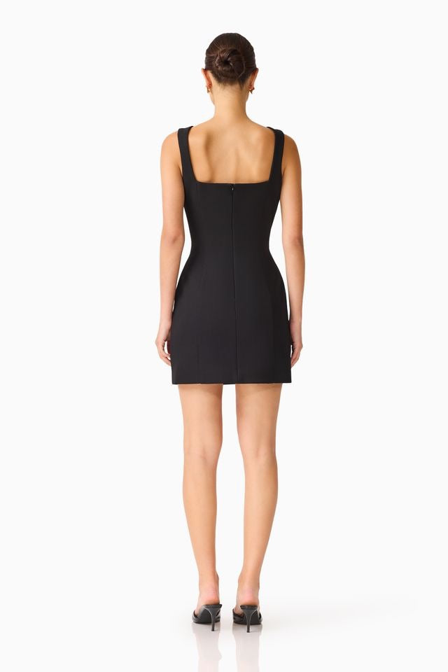 Elliatt Solenne Square Neck Mini Dress - Black