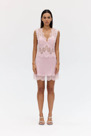 Third Form Visions Lace Mini Dress - Rose