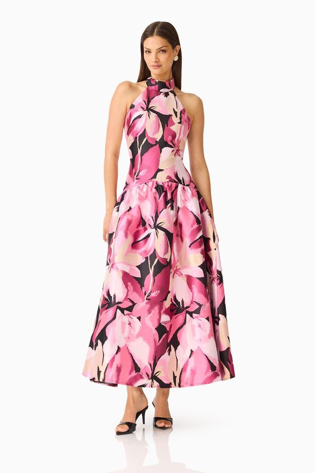 Elliatt Lumiflora Halter Gown - Pink Floral