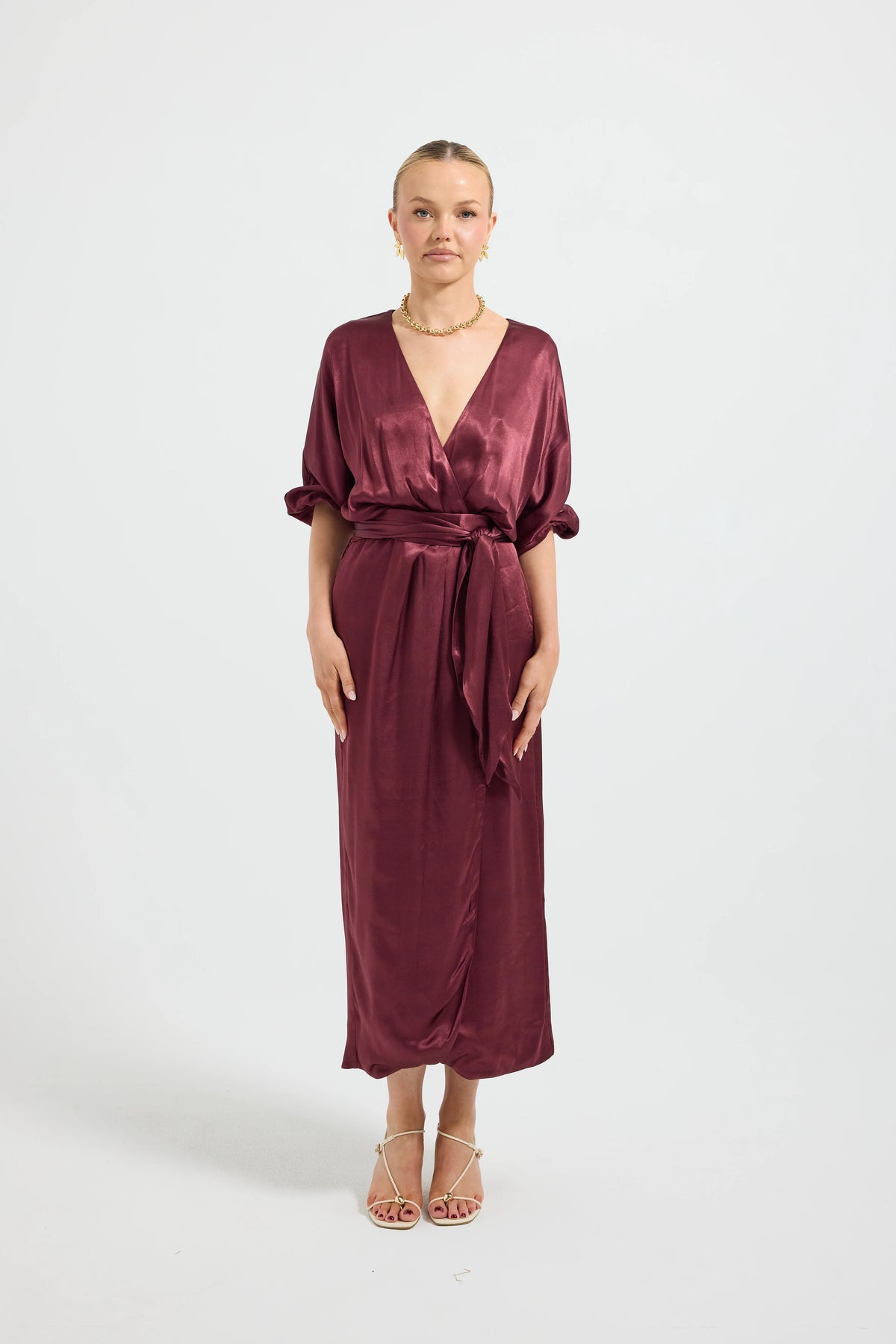Pasduchas Quinn Wrap Midi Dress - Cherries Jubilee
