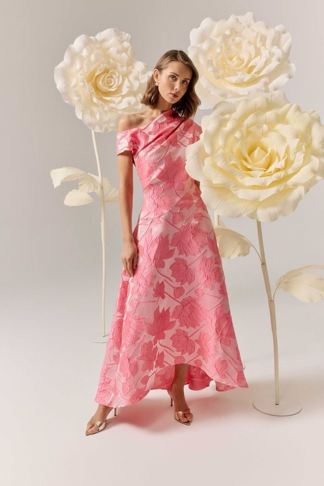 Elliatt Dionne Asymmetrical Maxi Gown - Pink