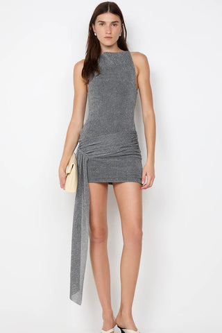 Bec & Bridge Astra Drape Mini Dress - Chrome
