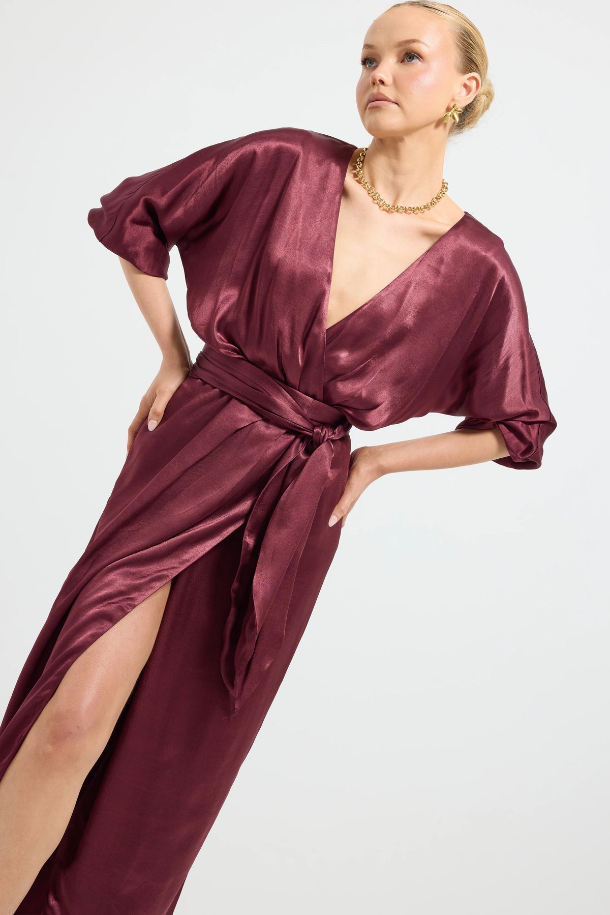 Pasduchas Quinn Wrap Midi Dress - Cherries Jubilee