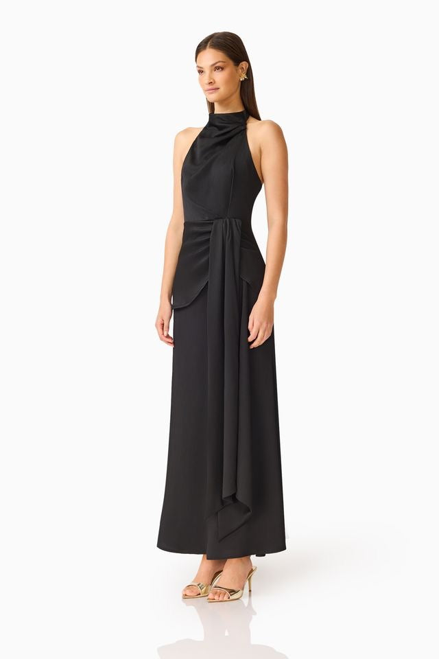 Elliatt Auriella Halter Maxi Gown - Black