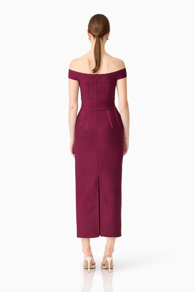 Elliatt Elena Strapless Gown - Plum Red