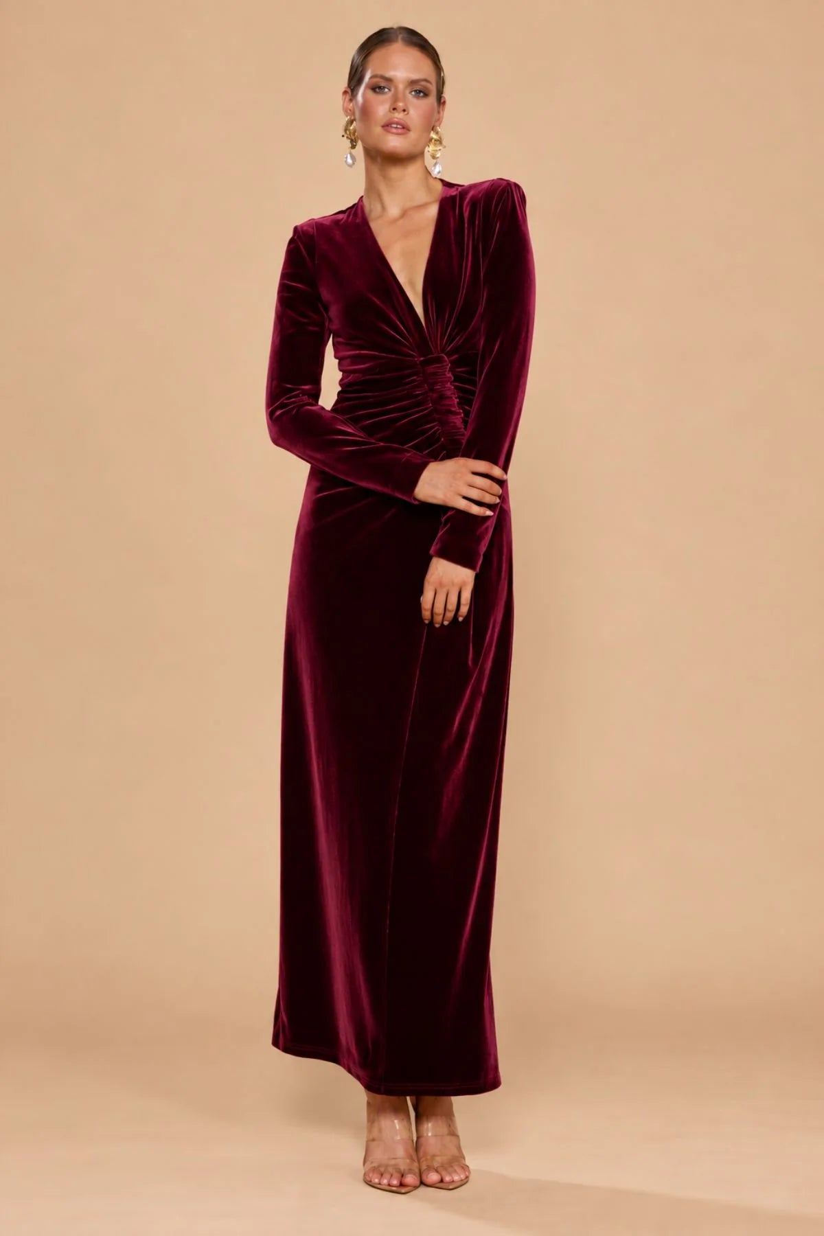 Catherine Ferraro Delia Gown - Dark Merlot