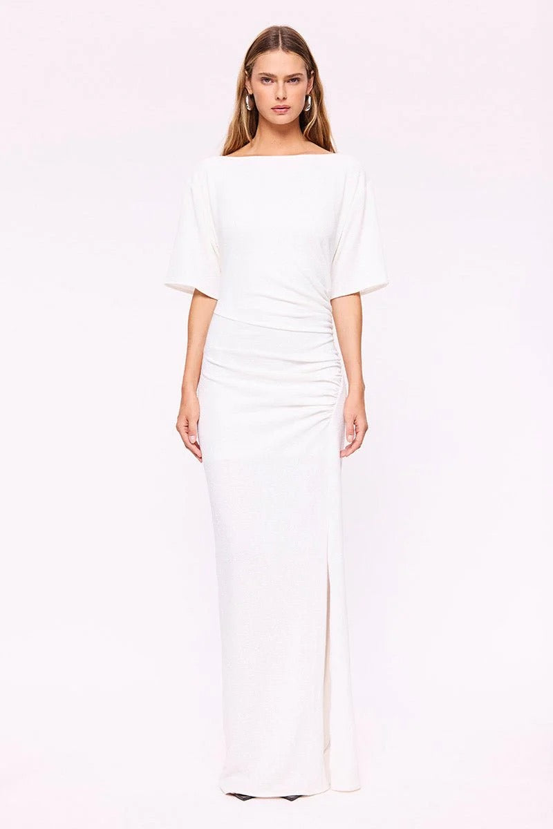 Suboo Kristen Ruched Maxi Dress - White