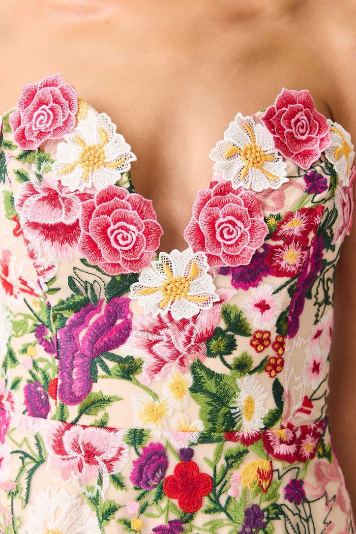 Elliatt Flora Gown - Nude Multi Floral