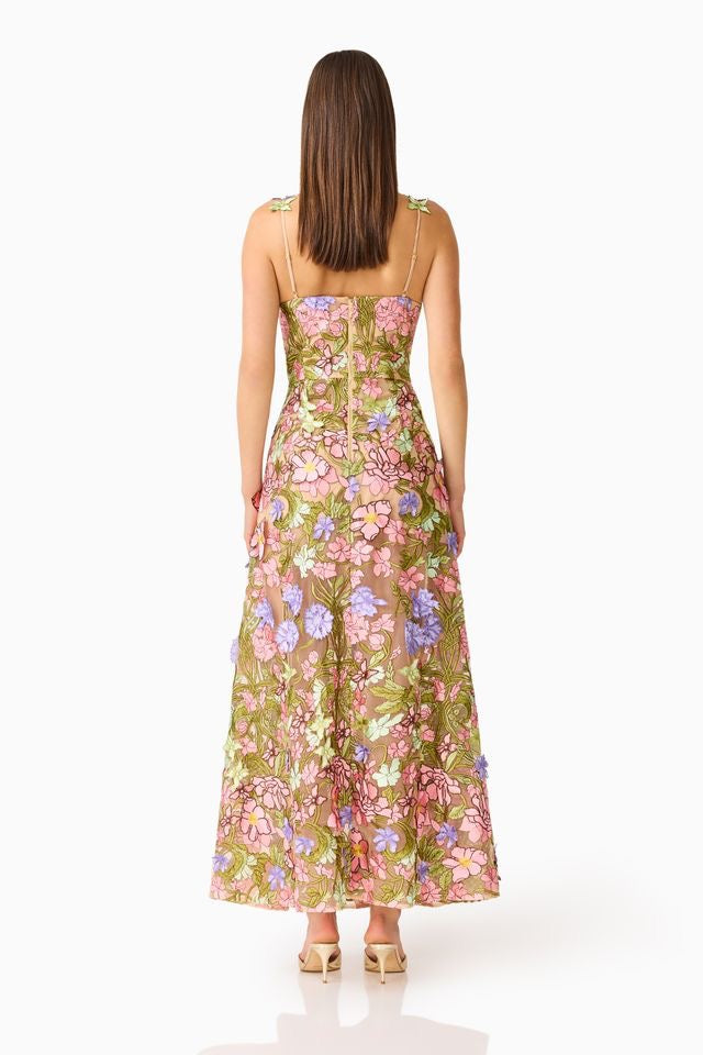 Elliatt Fiora A Line Gown - Green Multi