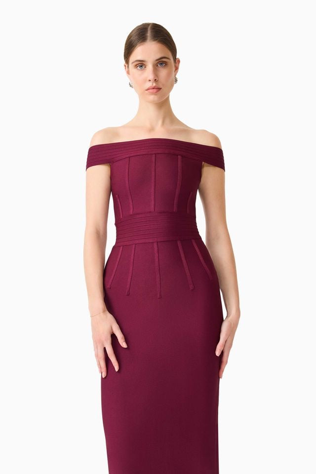 Elliatt Elena Strapless Gown - Plum Red