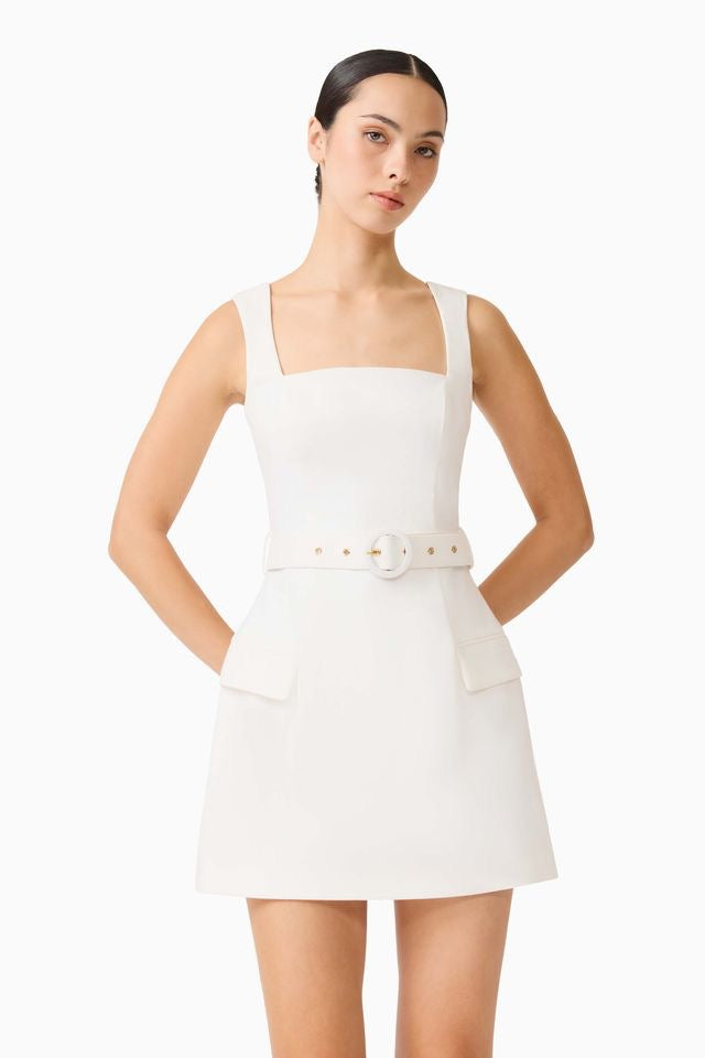 Elliatt Nydia Square Neck Mini Dress - White