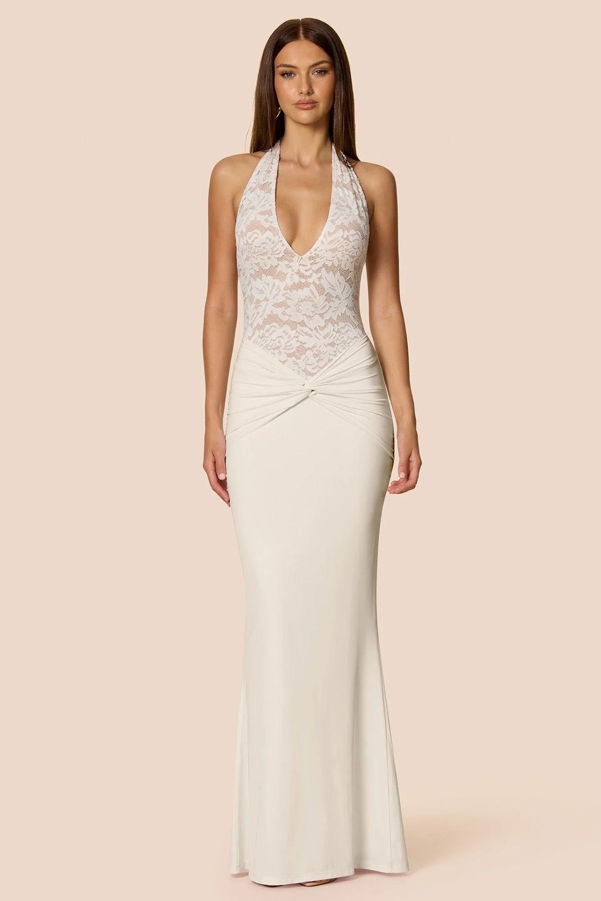 Nookie Lennox Halter Gown - White