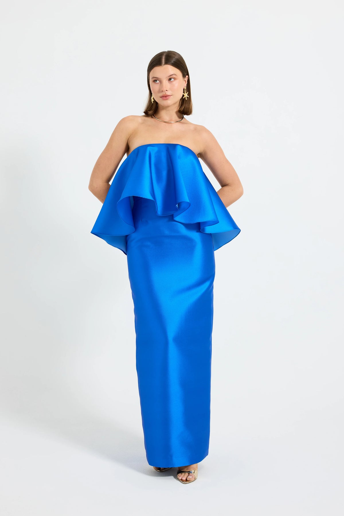 Pasduchas Pippa Drape Maxi Dress - Cobalt