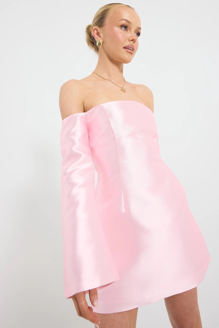 Pasduchas Pippa Long Sleeve Mini Dress - Powder Pink