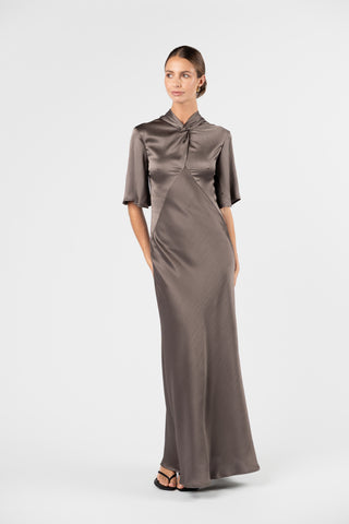 One Fell Swoop Claret Dress - Truffle