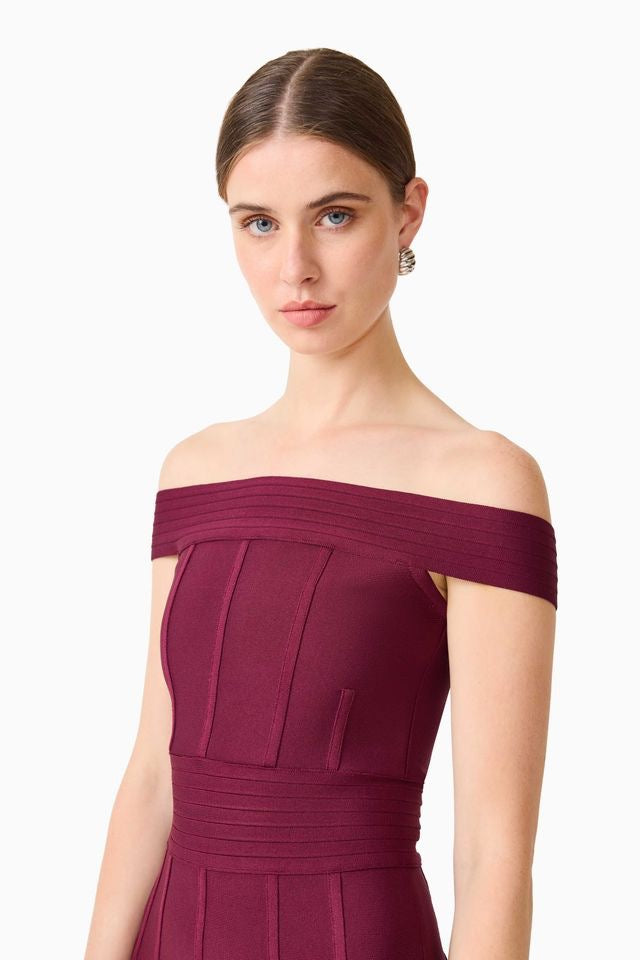 Elliatt Elena Strapless Gown - Plum Red
