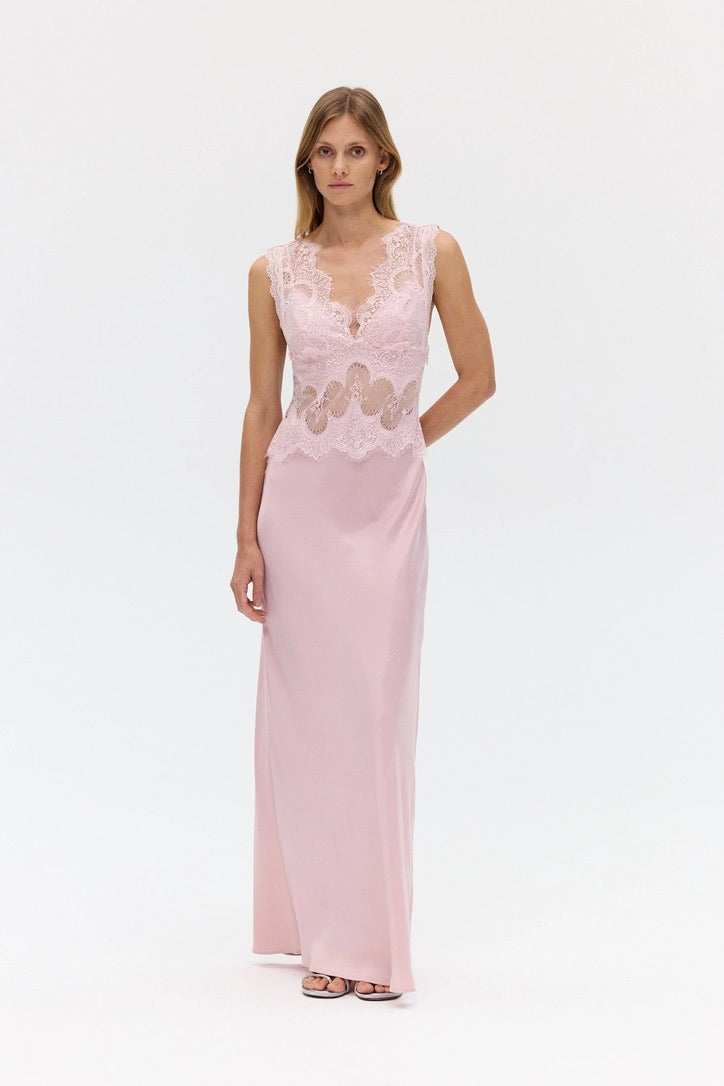 Third Form Visions Lace Floor Length Dress - Rose