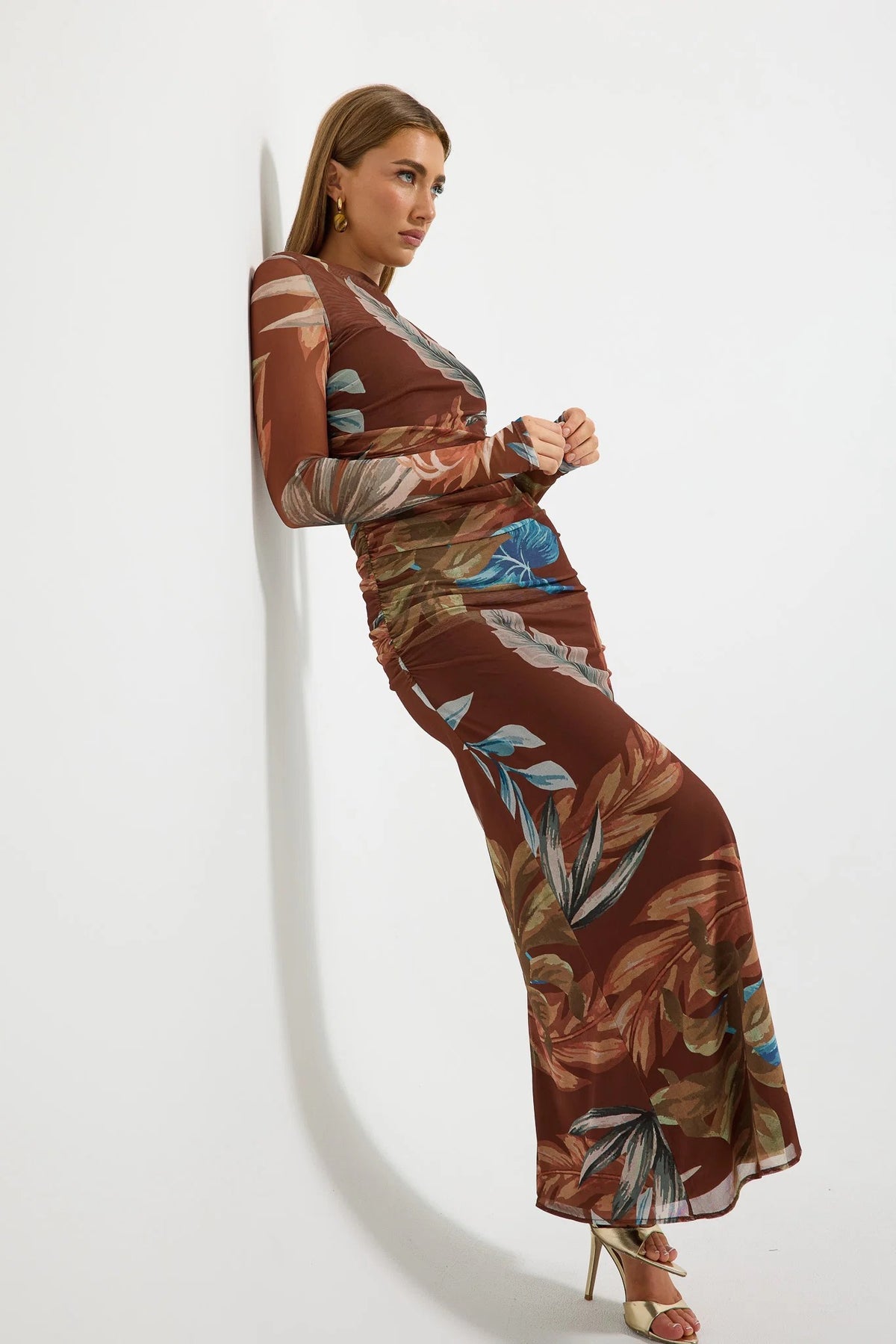 Pasduchas Lyndsey Sleeve Maxi - Choc Palm