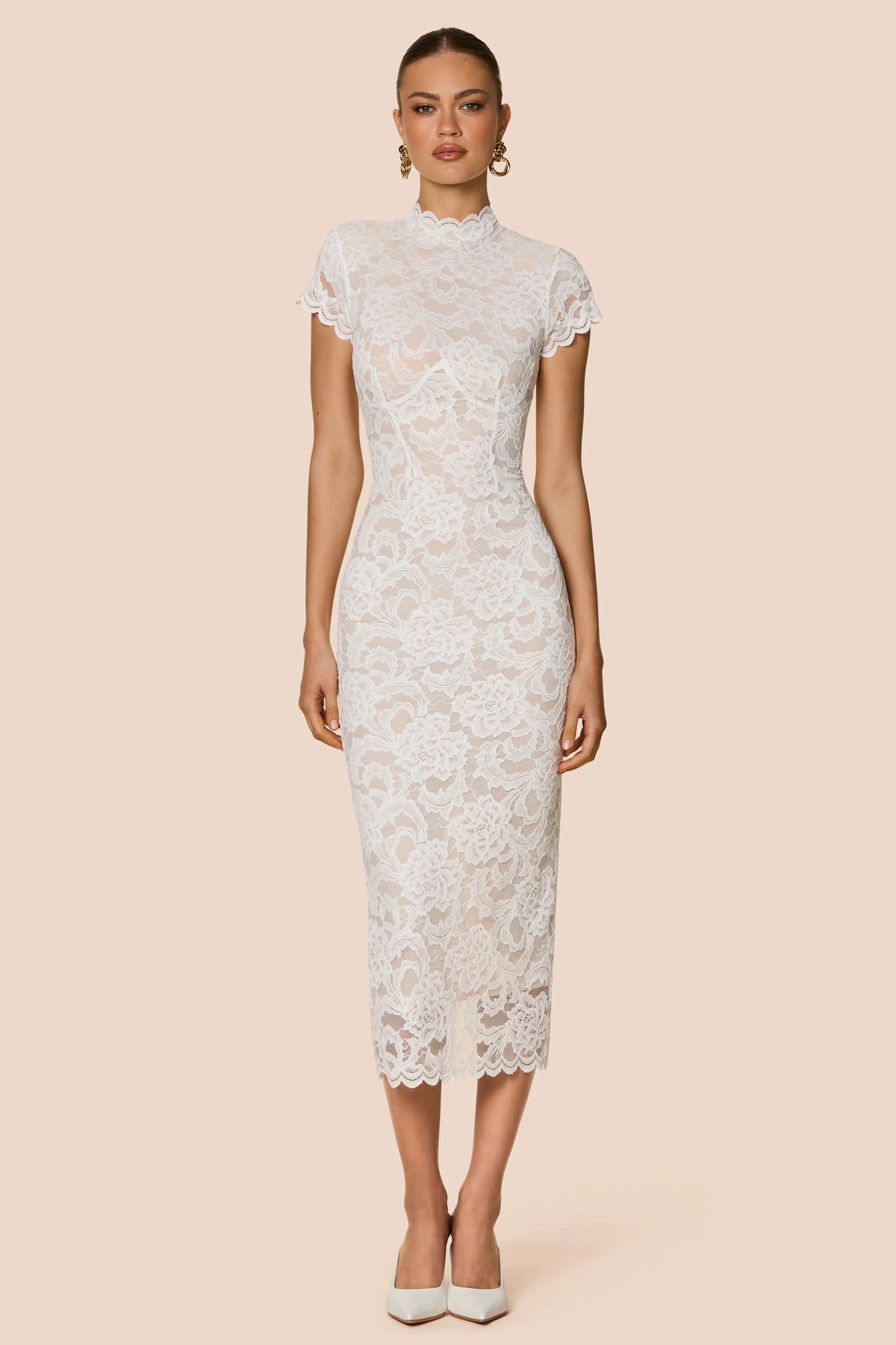 Nookie Alessia Midi Dress - Ivory - Dress Hire AU Nookie Alessia Midi Dress - Ivory - Dress Hire AU