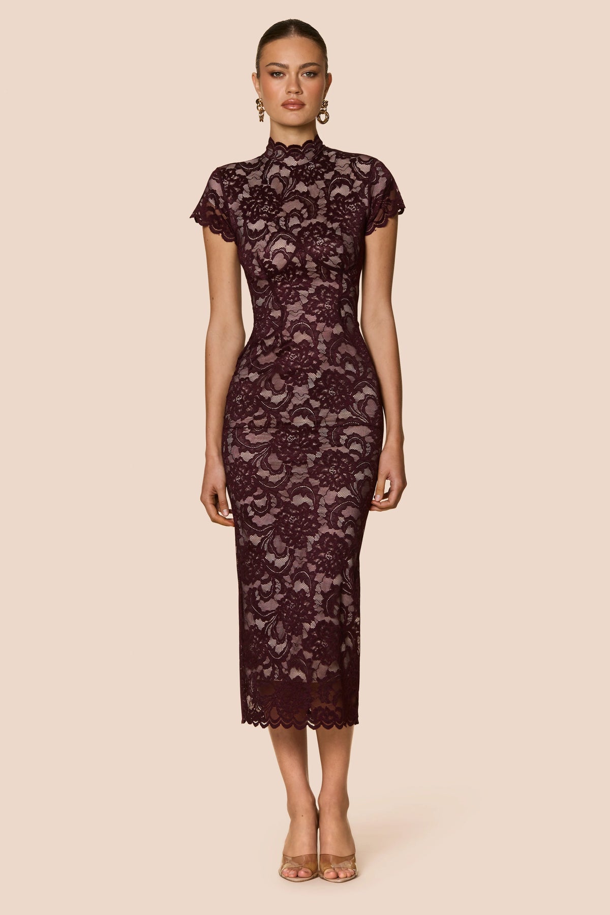 Nookie Alessia Midi Dress - Wine