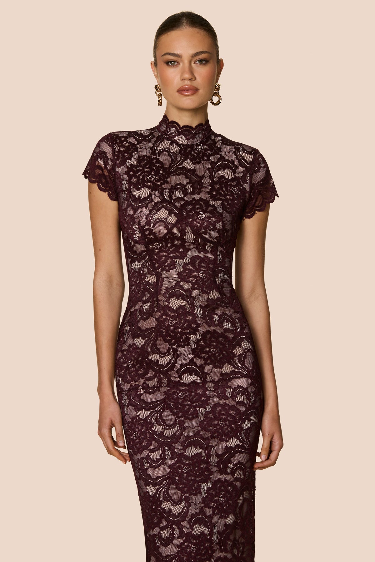 Nookie Alessia Midi Dress - Wine