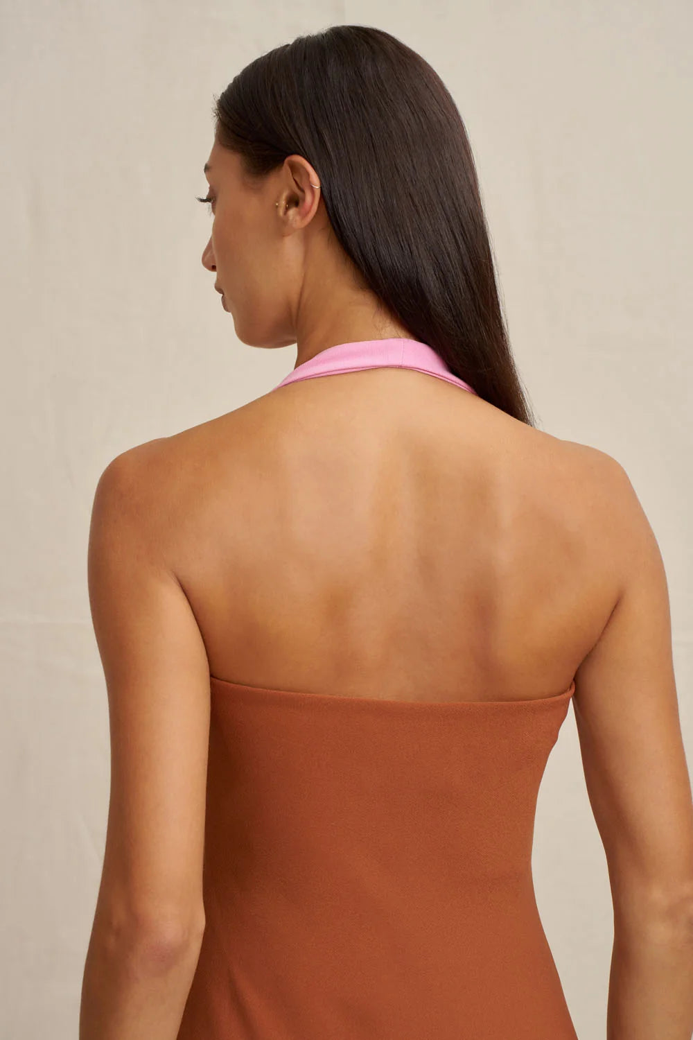 By Johnny Alexa Halter Midi Dress - Rust Pink